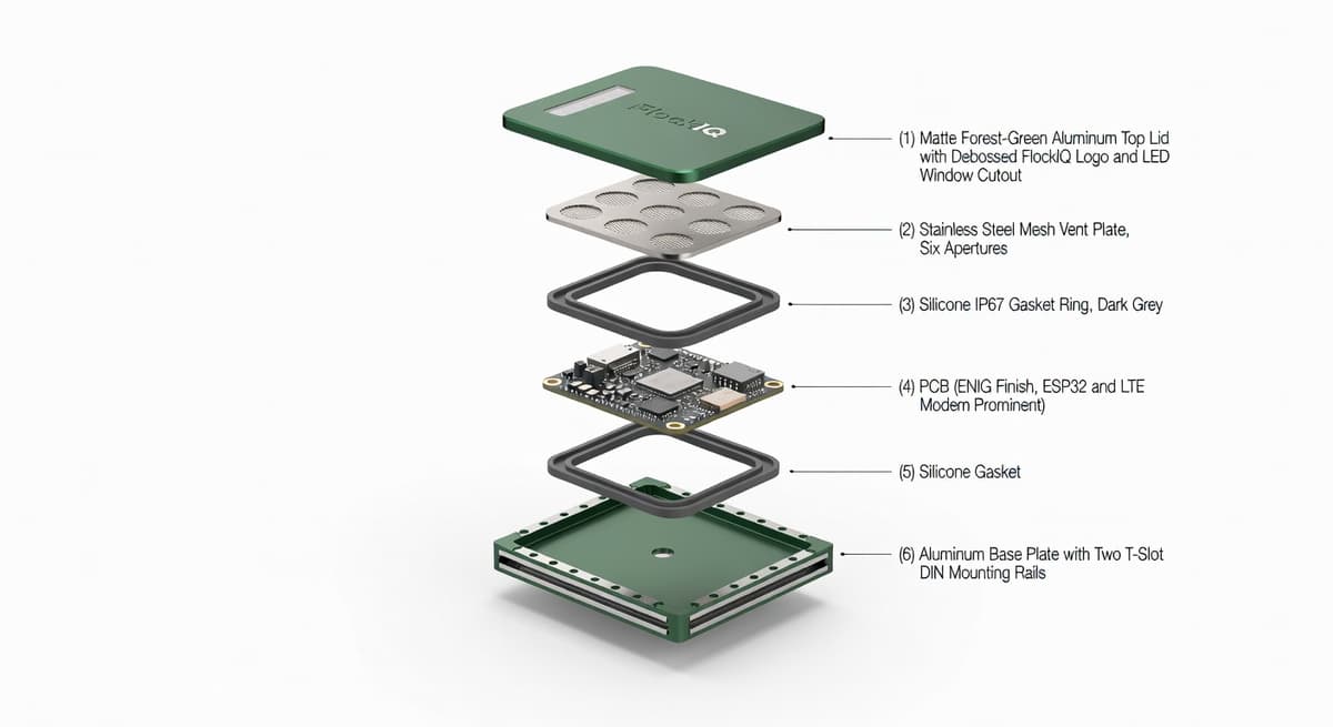 FlockIQ node exploded view